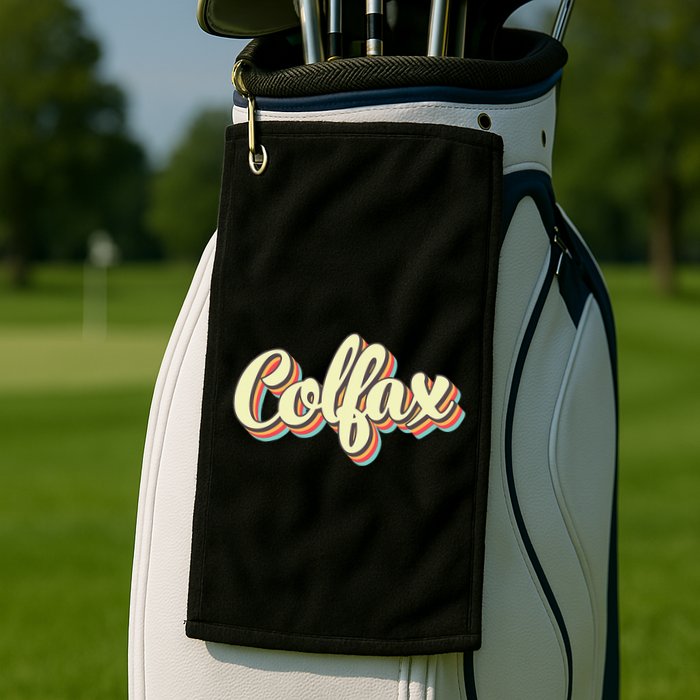 Colfax Retro Art Baseball Font Vintage Golf Towel