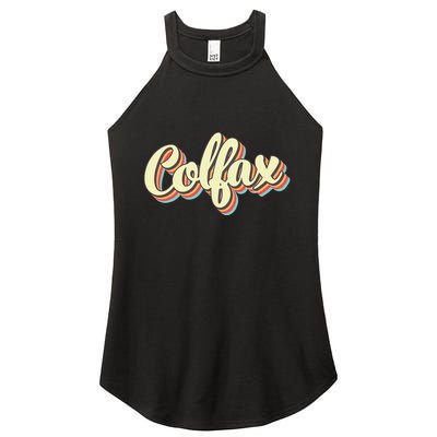 Colfax Retro Art Baseball Font Vintage Women's Perfect Tri Rocker Tank