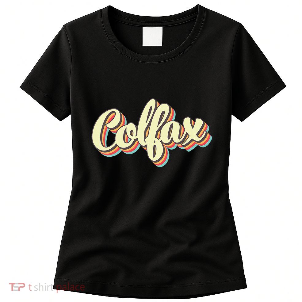 Colfax Retro Art Baseball Font Vintage Womens T-Shirt