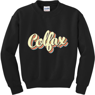 Colfax Retro Art Baseball Font Vintage Kids Sweatshirt