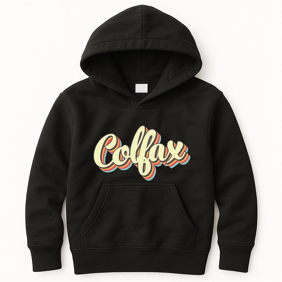 Colfax Retro Art Baseball Font Vintage Kids Hoodie