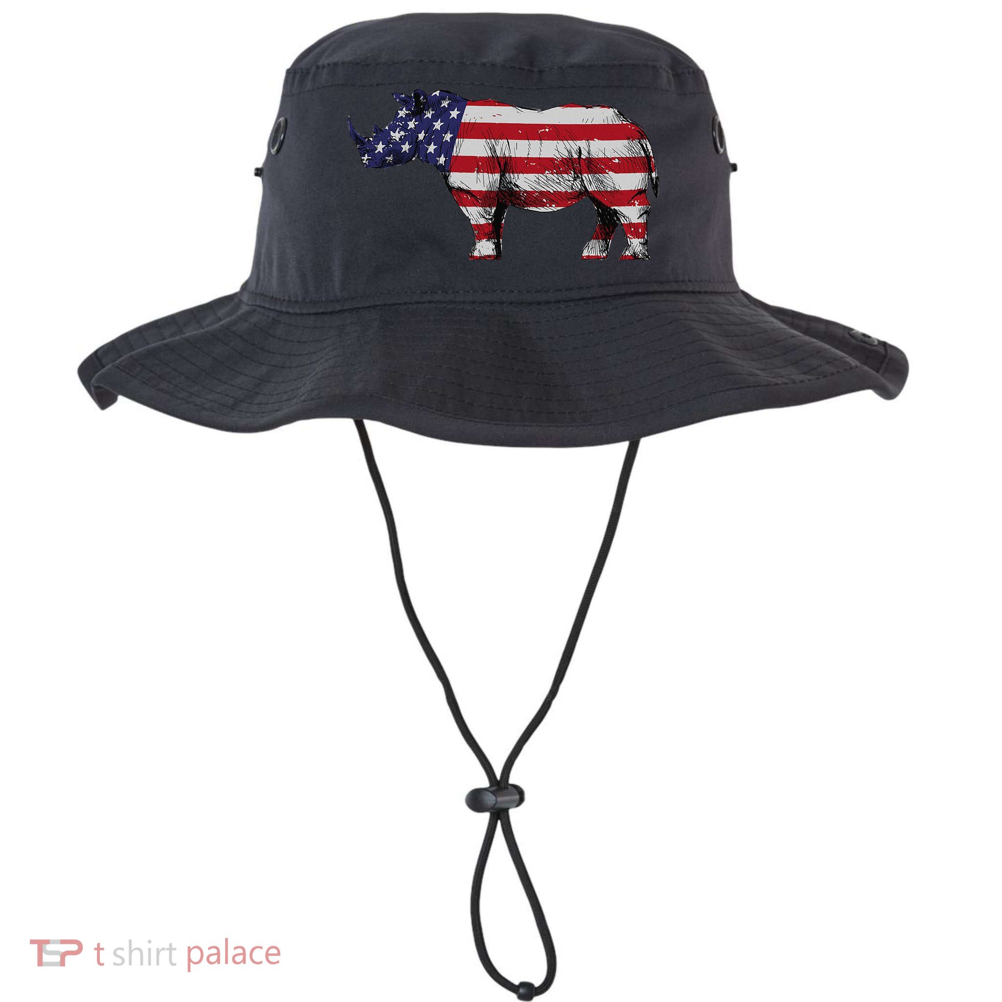 Cool Rhino Art For Rhinoceros 4th Of July USA Flag Bucket Hat
