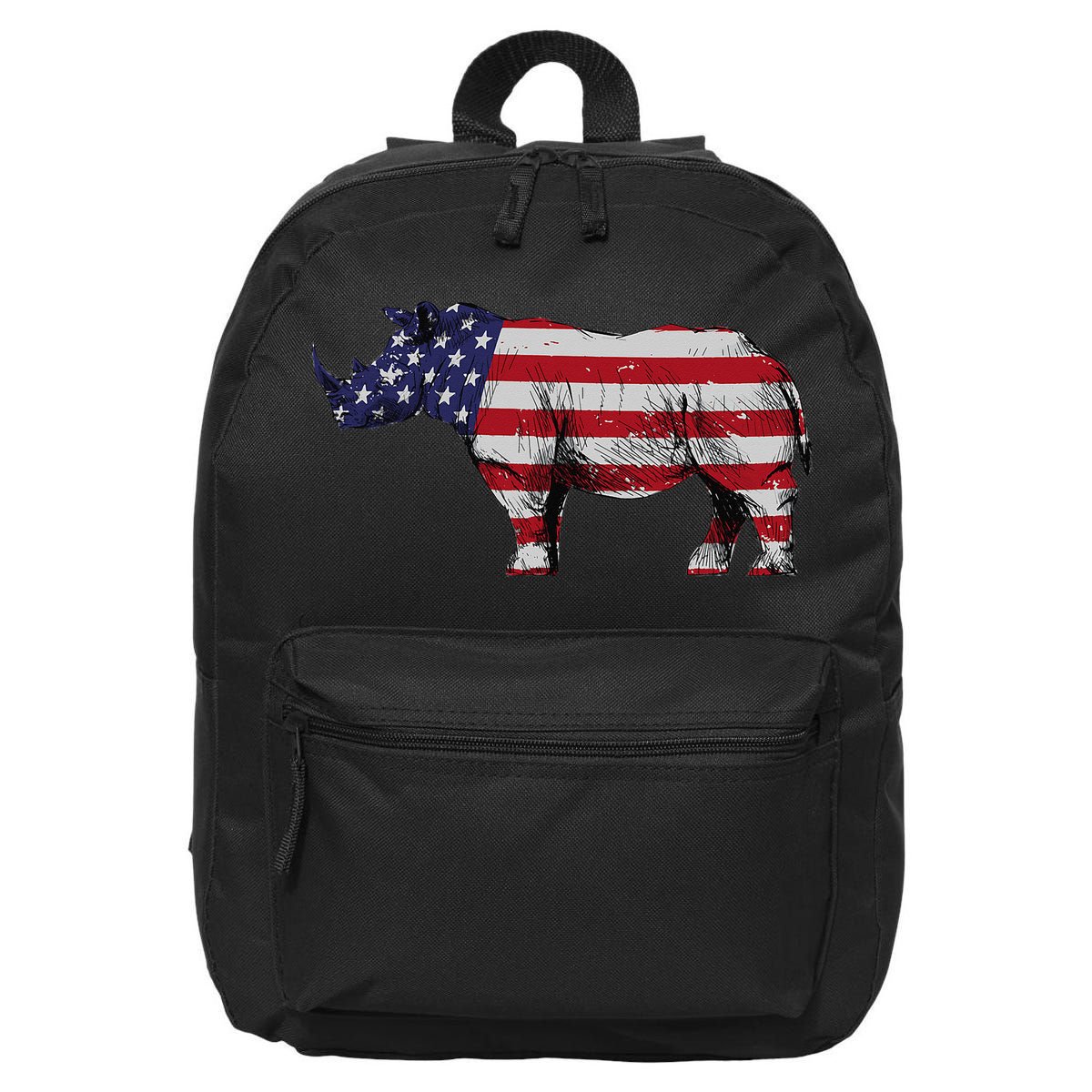 Cool Rhino Art For Rhinoceros 4th Of July USA Flag 16 in Basic Backpack