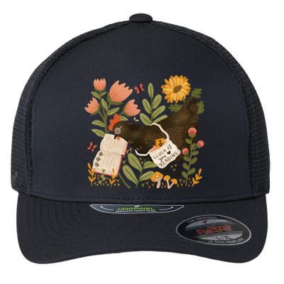 Chicken Reading A Book Flexfit Unipanel Trucker Cap