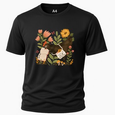 Chicken Reading A Book Cooling Performance Crew T-Shirt