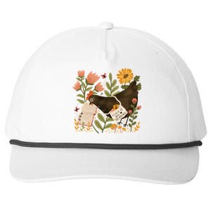 Chicken Reading A Book Snapback Five-Panel Rope Hat