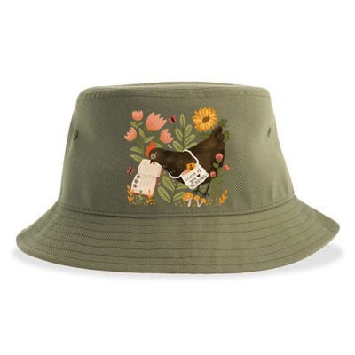 Chicken Reading A Book Sustainable Bucket Hat