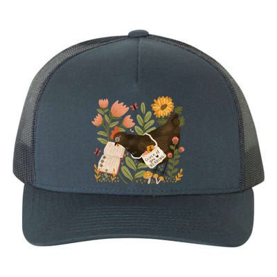 Chicken Reading A Book Yupoong Adult 5-Panel Trucker Hat