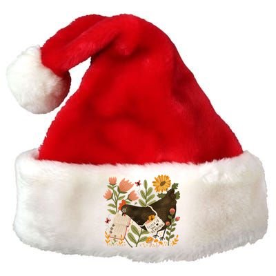 Chicken Reading A Book Premium Christmas Santa Hat