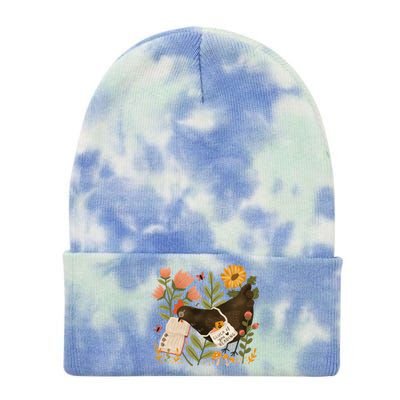 Chicken Reading A Book Tie Dye 12in Knit Beanie