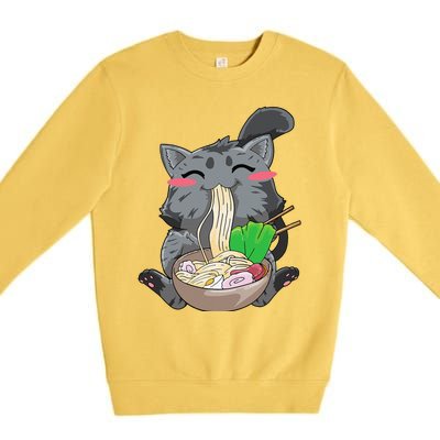 Cat Ra Anime Kawaii Neko Gift Premium Crewneck Sweatshirt