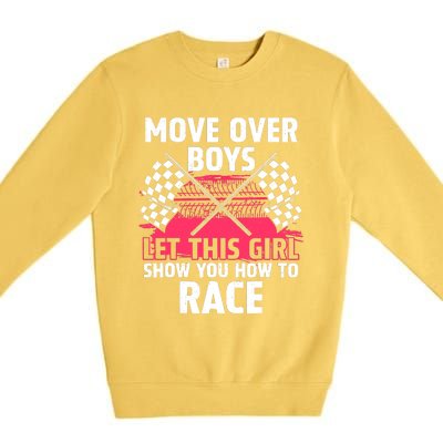 Car Racing Art Race Track Race Car Driver Premium Crewneck Sweatshirt