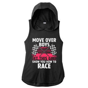 Car Racing Art Race Track Race Car Driver Ladies PosiCharge Tri-Blend Wicking Draft Hoodie Tank