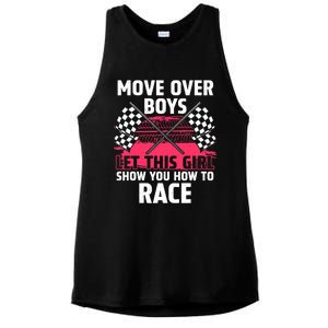 Car Racing Art Race Track Race Car Driver Ladies PosiCharge Tri-Blend Wicking Tank