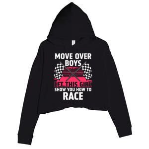 Car Racing Art Race Track Race Car Driver Crop Fleece Hoodie