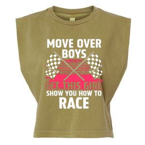 Car Racing Art Race Track Race Car Driver Garment-Dyed Women's Muscle Tee