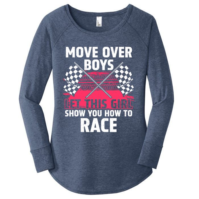 Car Racing Art Race Track Race Car Driver Women's Perfect Tri Tunic Long Sleeve Shirt