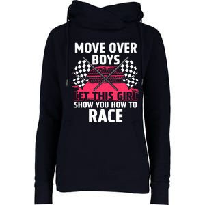 Car Racing Art Race Track Race Car Driver Womens Funnel Neck Pullover Hood