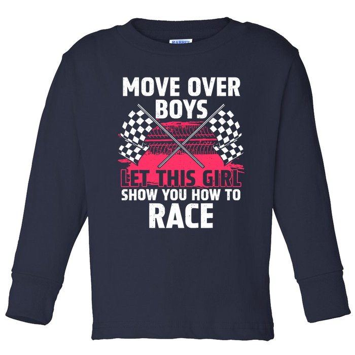 Car Racing Art Race Track Race Car Driver Toddler Long Sleeve Shirt