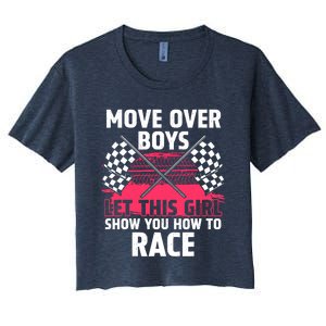 Car Racing Art Race Track Race Car Driver Women's Crop Top Tee