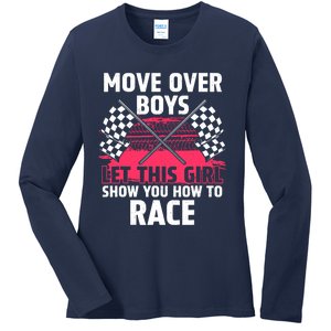 Car Racing Art Race Track Race Car Driver Ladies Long Sleeve Shirt