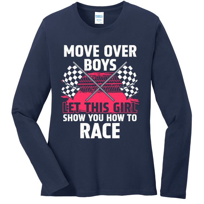 Car Racing Art Race Track Race Car Driver Ladies Long Sleeve Shirt