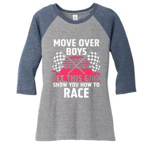 Car Racing Art Race Track Race Car Driver Women's Tri-Blend 3/4-Sleeve Raglan Shirt