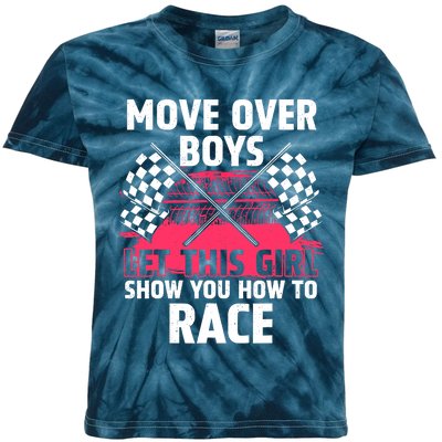 Car Racing Art Race Track Race Car Driver Kids Tie-Dye T-Shirt