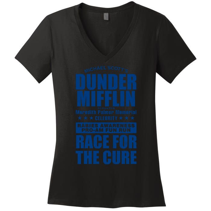 Celebrity Rabies Awareness Fun Run Race For The Cure Women's V-Neck T-Shirt