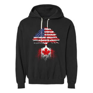 Canadian Roots American Grown Canada Flag Garment-Dyed Fleece Hoodie