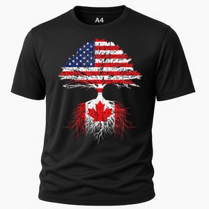 Canadian Roots American Grown Canada Flag Cooling Performance Crew T-Shirt