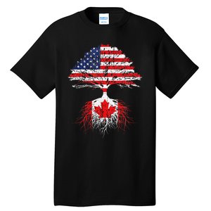 Canadian Roots American Grown Canada Flag Tall T-Shirt