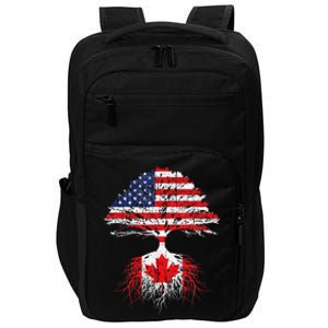 Canadian Roots American Grown Canada Flag Impact Tech Backpack