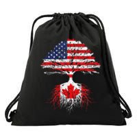 Canadian Roots American Grown Canada Flag Drawstring Bag