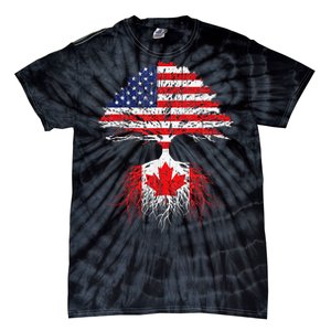 Canadian Roots American Grown Canada Flag Tie-Dye T-Shirt