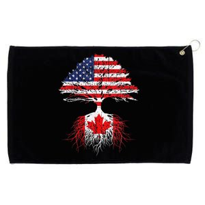 Canadian Roots American Grown Canada Flag Grommeted Golf Towel