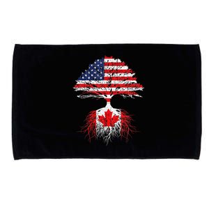 Canadian Roots American Grown Canada Flag Microfiber Hand Towel