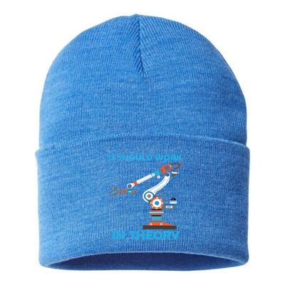 Cool Robotics Art Robotics Engineer Robot Lovers Funny Gift Sustainable Knit Beanie