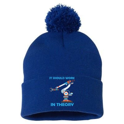 Cool Robotics Art Robotics Engineer Robot Lovers Funny Gift Pom Pom 12in Knit Beanie