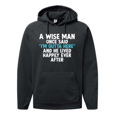 Cool Retirement Art For Father Grandpa Retiree Retired Performance Fleece Hoodie