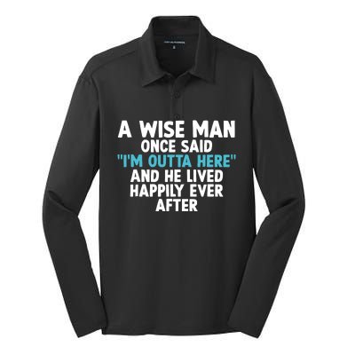 Cool Retirement Art For Father Grandpa Retiree Retired Silk Touch Performance Long Sleeve Polo