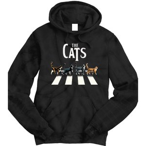 Cat Rock And Roll Music Tie Dye Hoodie