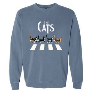 Cat Rock And Roll Music Garment-Dyed Sweatshirt