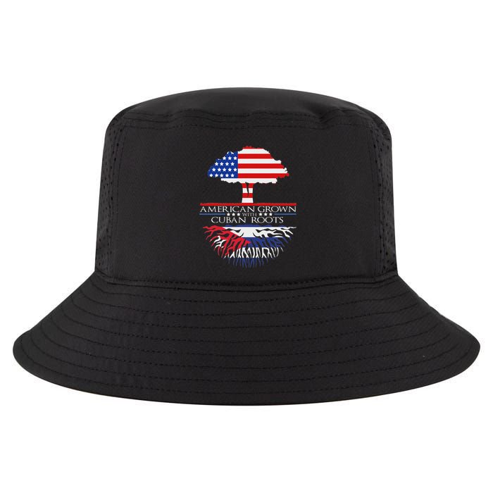 Cuban Roots American Grown Born Tree Flag Usa Cuba Pride Cool Comfort Performance Bucket Hat