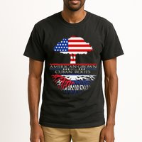 Cuban Roots American Grown Born Tree Flag Usa Cuba Pride Tall T-Shirt