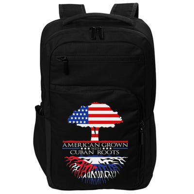 Cuban Roots American Grown Born Tree Flag Usa Cuba Pride Impact Tech Backpack
