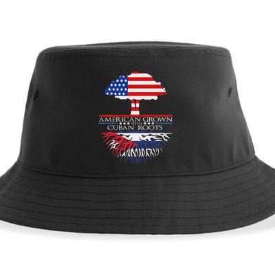 Cuban Roots American Grown Born Tree Flag Usa Cuba Pride Sustainable Bucket Hat