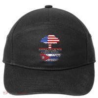 Cuban Roots American Grown Born Tree Flag Usa Cuba Pride 7-Panel Snapback Hat