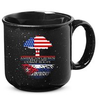 Cuban Roots American Grown Born Tree Flag Usa Cuba Pride 15oz Campfire Ceramic Mug