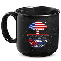 Cuban Roots American Grown Born Tree Flag Usa Cuba Pride 15oz Campfire Ceramic Mug
